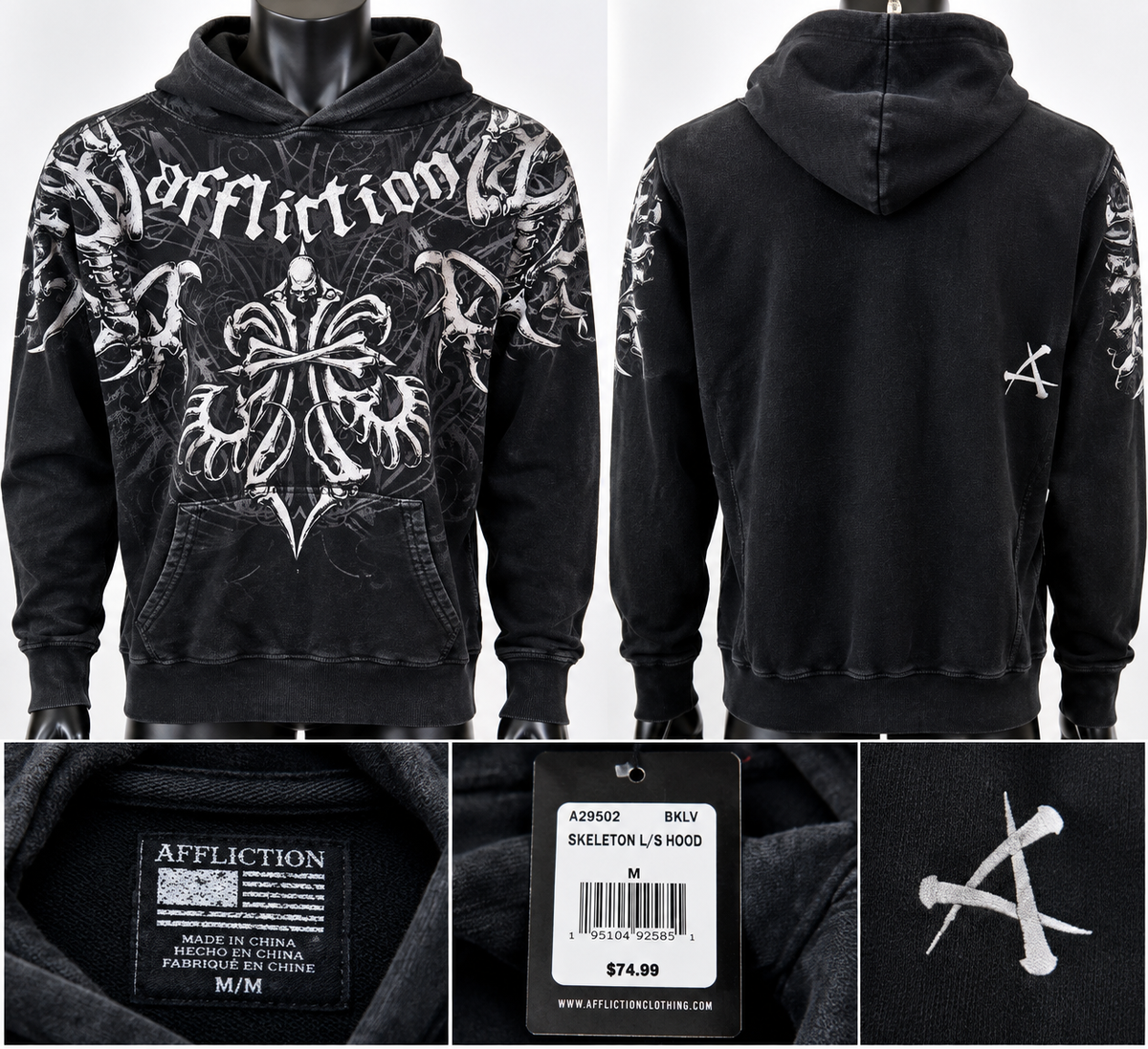 Affliction Skeleton hoodie