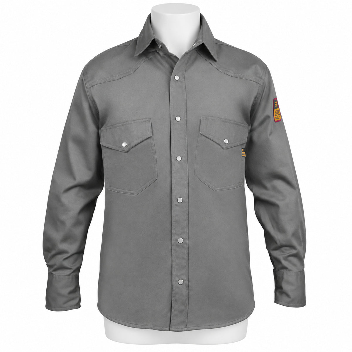 FR Work Shirt 88/12 – Light Grey – front view on mannequin