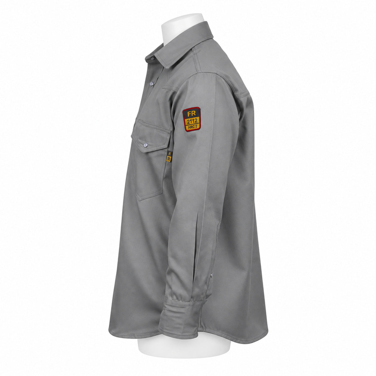 FR Work Shirt 88/12 – Light Grey – side view on mannequin