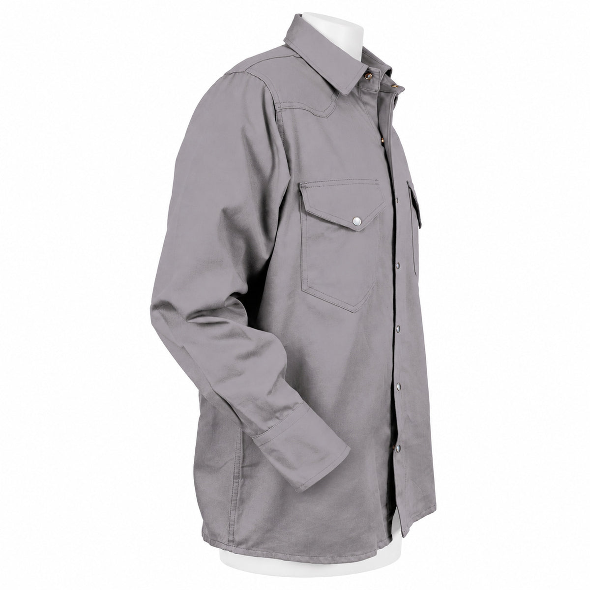 FR Work Shirt 100% Cotton – Light Grey – side view on mannequin