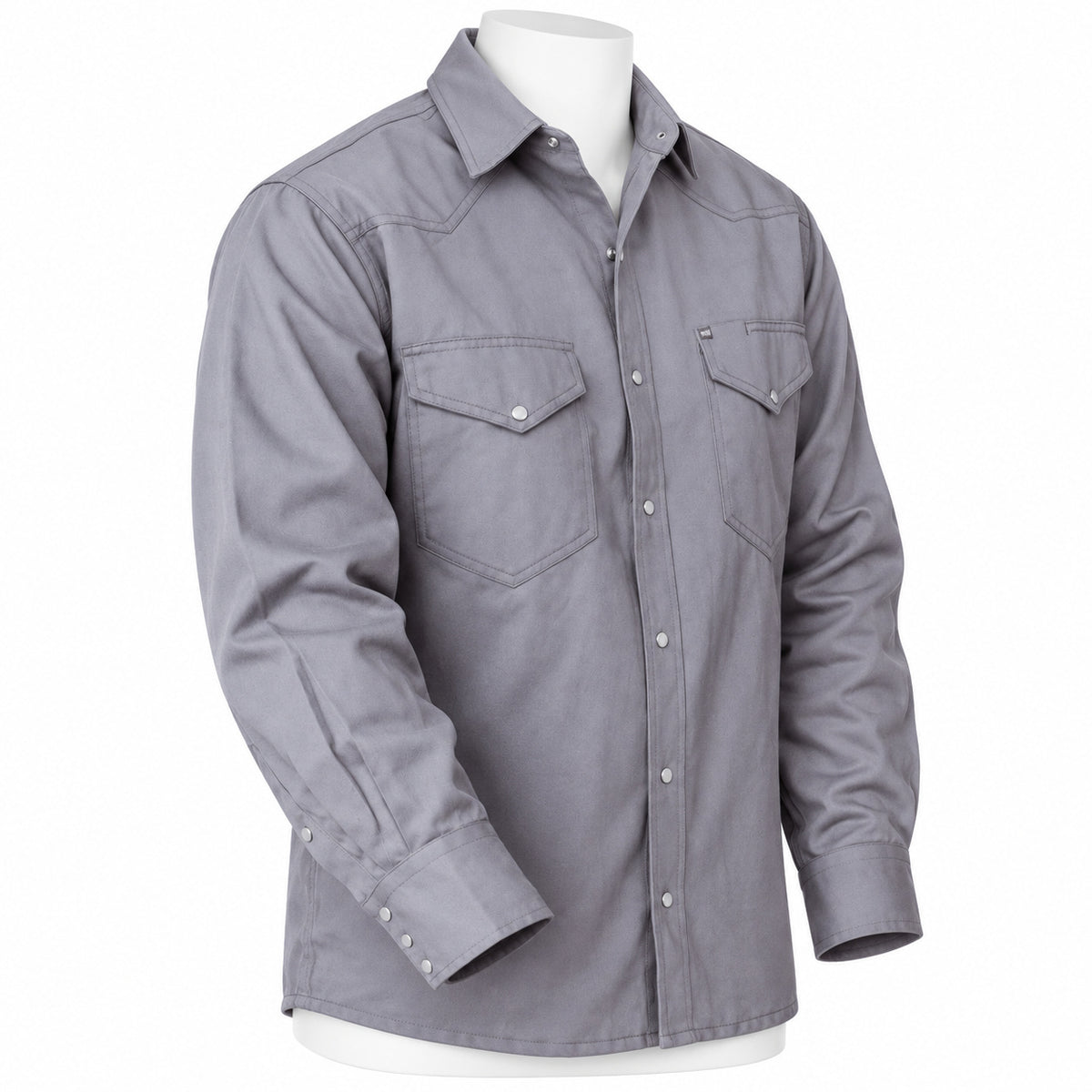 FR Work Shirt 88/12 – Light Grey – angled view on mannequin