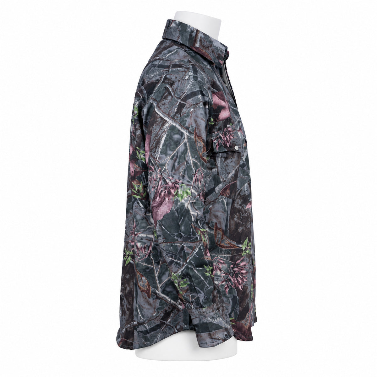 FR Camouflage Work Shirt – Forest Camouflage – right side view on mannequin