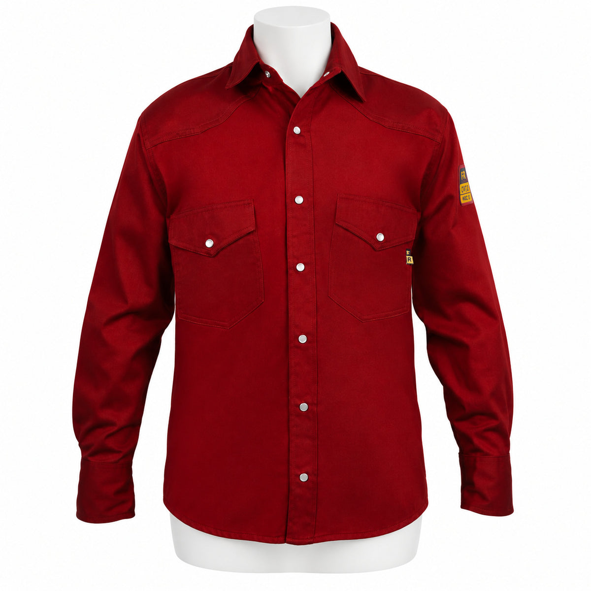 FR Work Shirt 88/12 – Red – front view on mannequin
