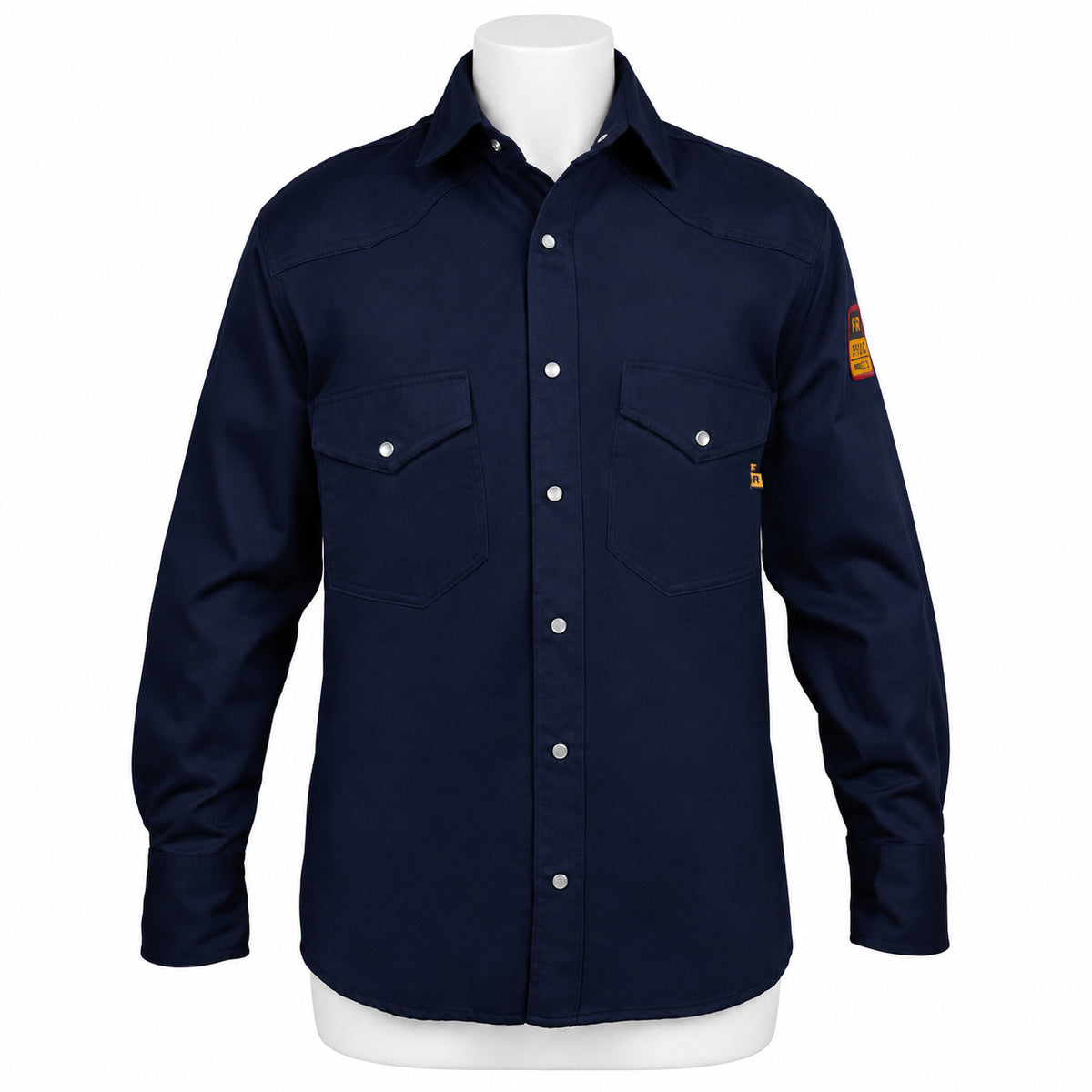 FR Work Shirt 88/12 – Navy Blue – front view on mannequin