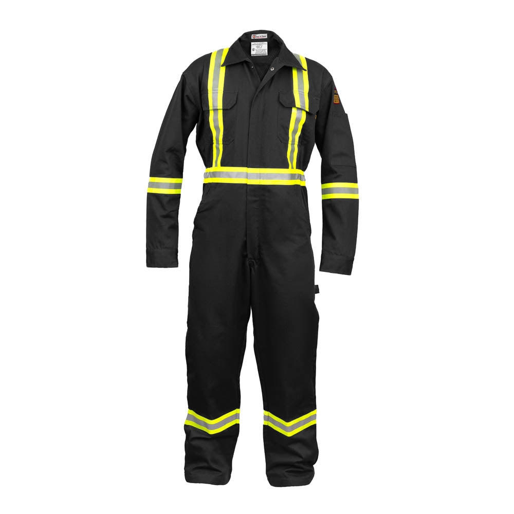 FR Hi-Vis Coverall – Black – front view