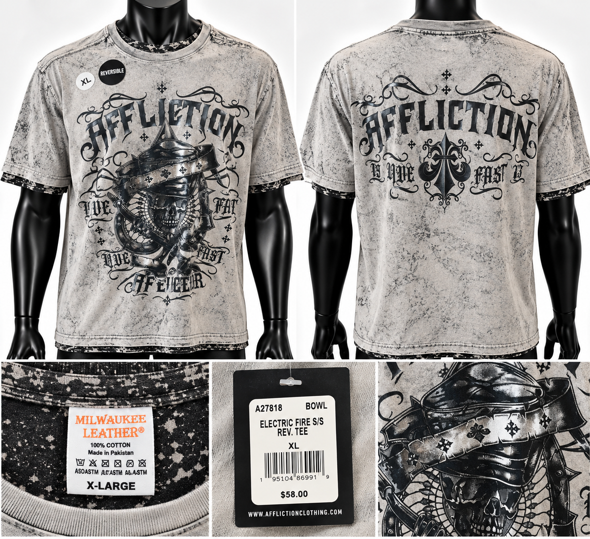 Affliction Electric Fire Reverse tee