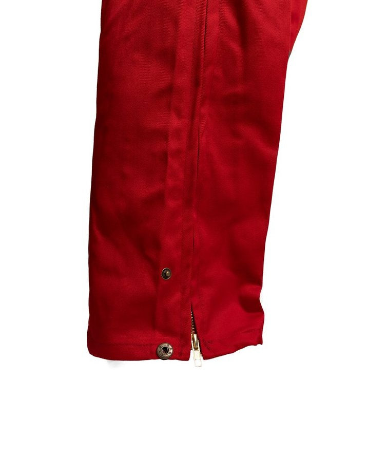 Heavy-Duty Hi-Vis Coverall – brass leg zipper detail