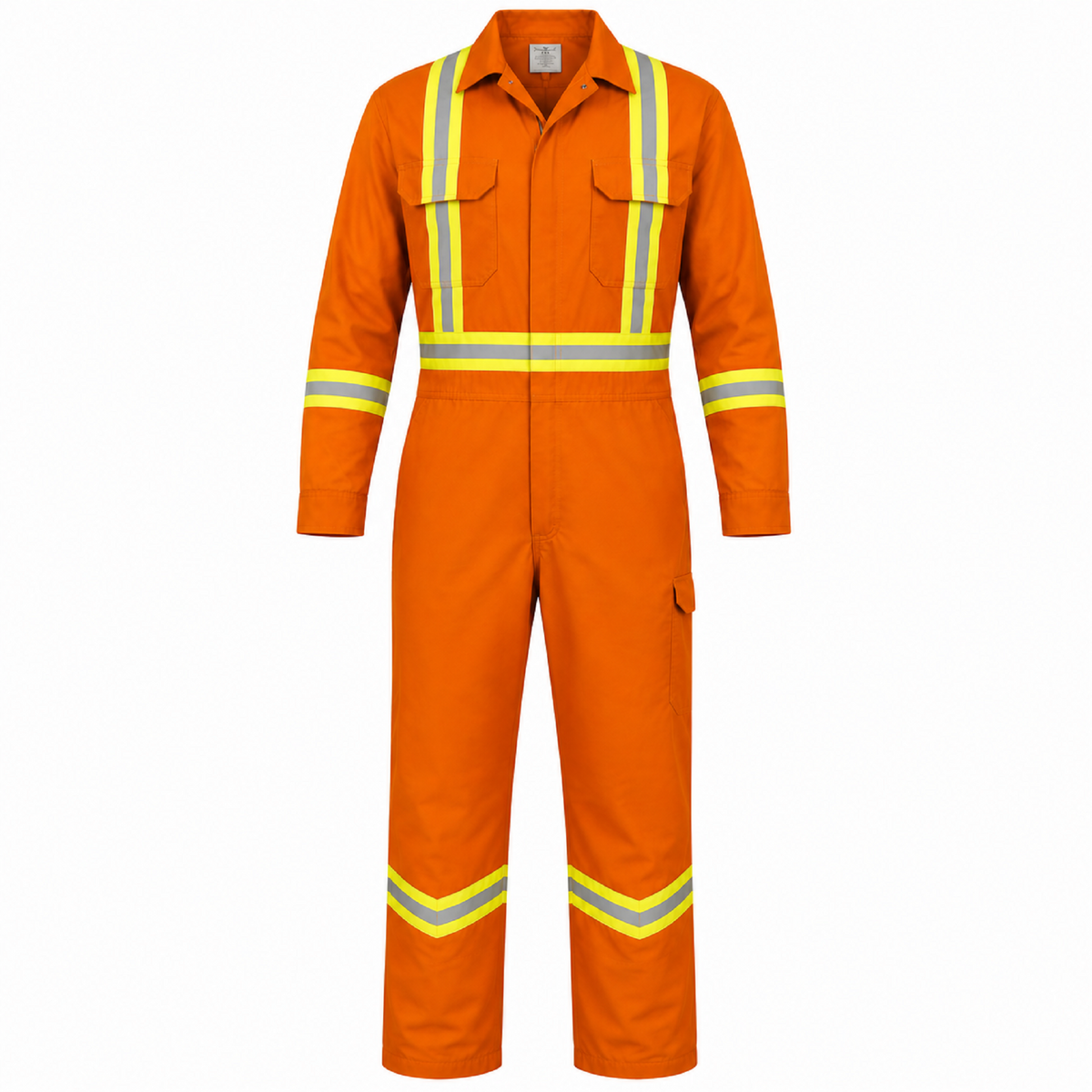 FR Hi-Vis Coverall with Leg Zippers – Orange – front view